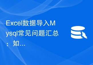 Excel 데이터를 Mysql로 가져오는 것에 대해 자주 묻는 질문 요약: 데이터를 가져올 때 발생하는 오류 로그 문제를 처리하는 방법은 무엇입니까?