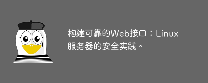 안정적인 웹 인터페이스 구축: Linux 서버에 대한 보안 관행.