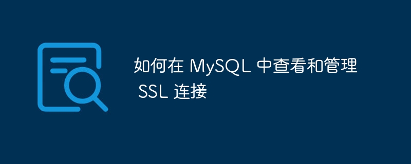 如何在 MySQL 中查看和管理 SSL 连接