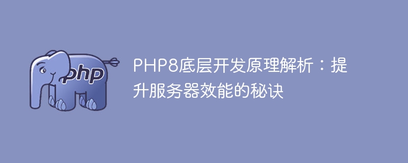 PHP8의 기본 개발 원칙 분석: 서버 성능 향상의 비결