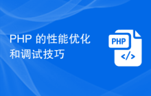 PHP 的性能优化和调试技巧