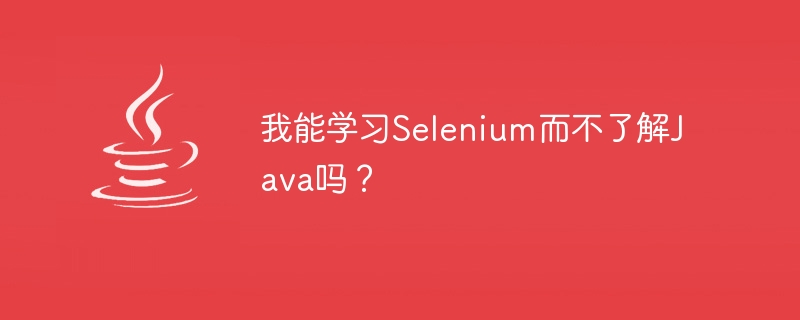 Java를 몰라도 Selenium을 배울 수 있나요?