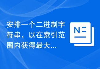 安排一个二进制字符串,以在索引范围内获得最大值。C/C++?