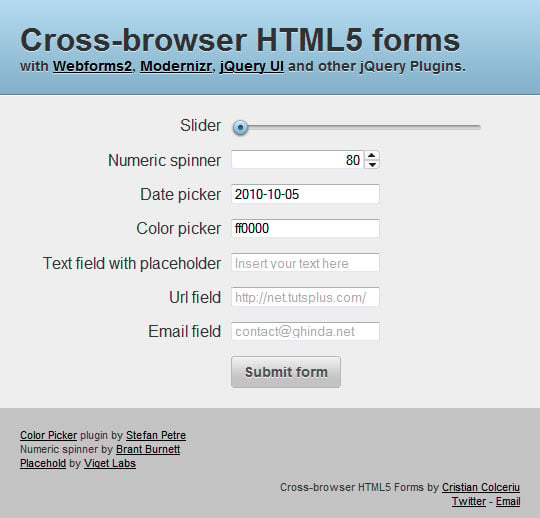 建立可在不同瀏覽器上執行的 HTML5 表單