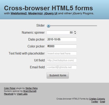 创建可在不同浏览器上运行的 HTML5 表单