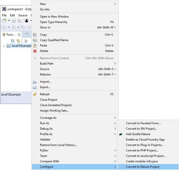 JavaFX development using Eclipse