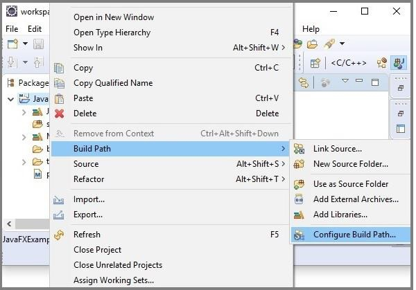 JavaFX development using Eclipse