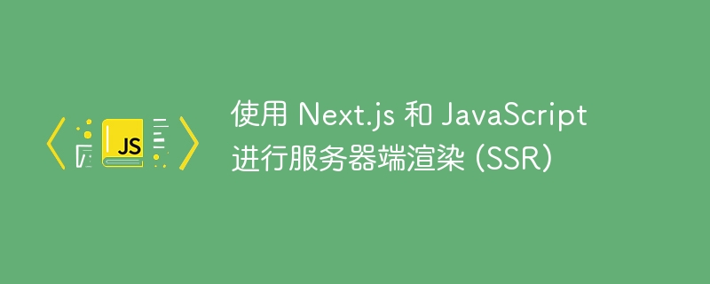 使用 Next.js 和 JavaScript 进行服务器端渲染 (SSR)