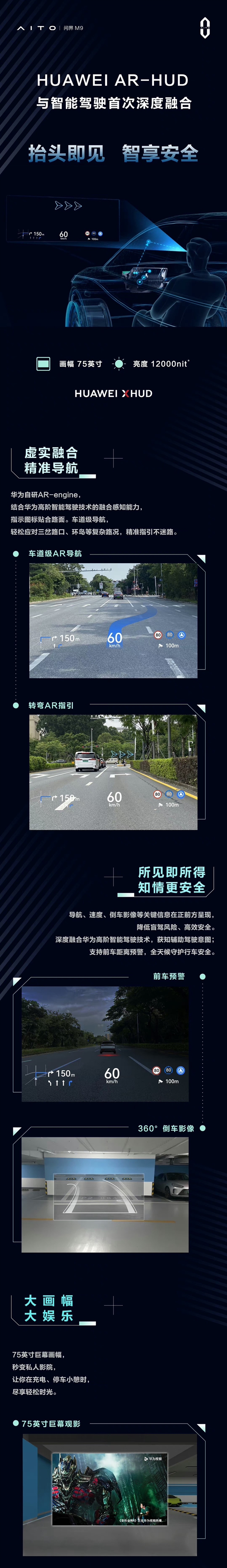 Wenjie M9에는 Huawei AR-HUD 기술이 탑재되어 지능형 운전의 새로운 시대를 열었습니다.