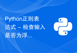 Python正则表达式 - 检查输入是否为浮点数