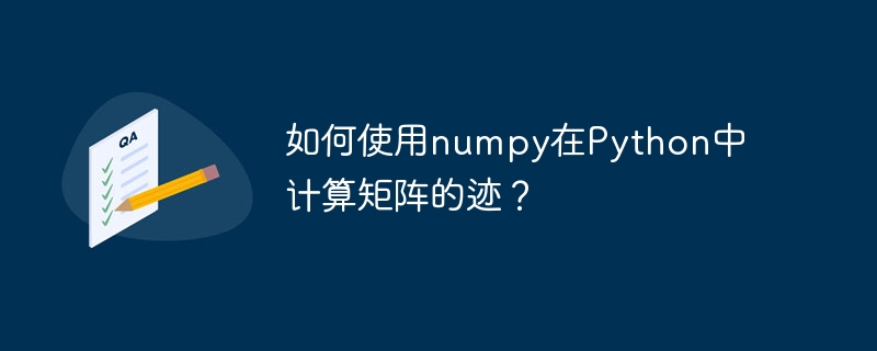 numpy를 사용하여 Python에서 행렬의 추적을 계산하는 방법은 무엇입니까?