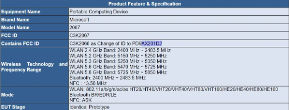 曝光：微软新品Surface Laptop Go 3和Surface Go 4 FCC认证预览