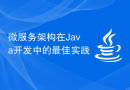 微服务架构在Java开发中的最佳实践