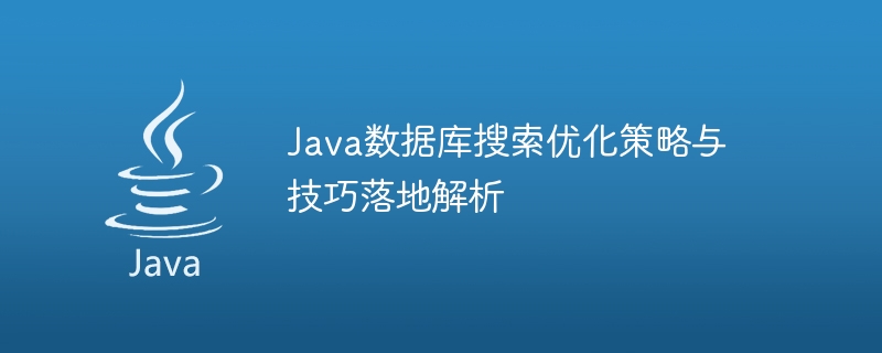 Java データベース検索の最適化戦略と手法の分析