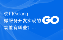 使用Golang微服务开发实现的功能有哪些？