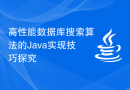 高性能数据库搜索算法的Java实现技巧探究