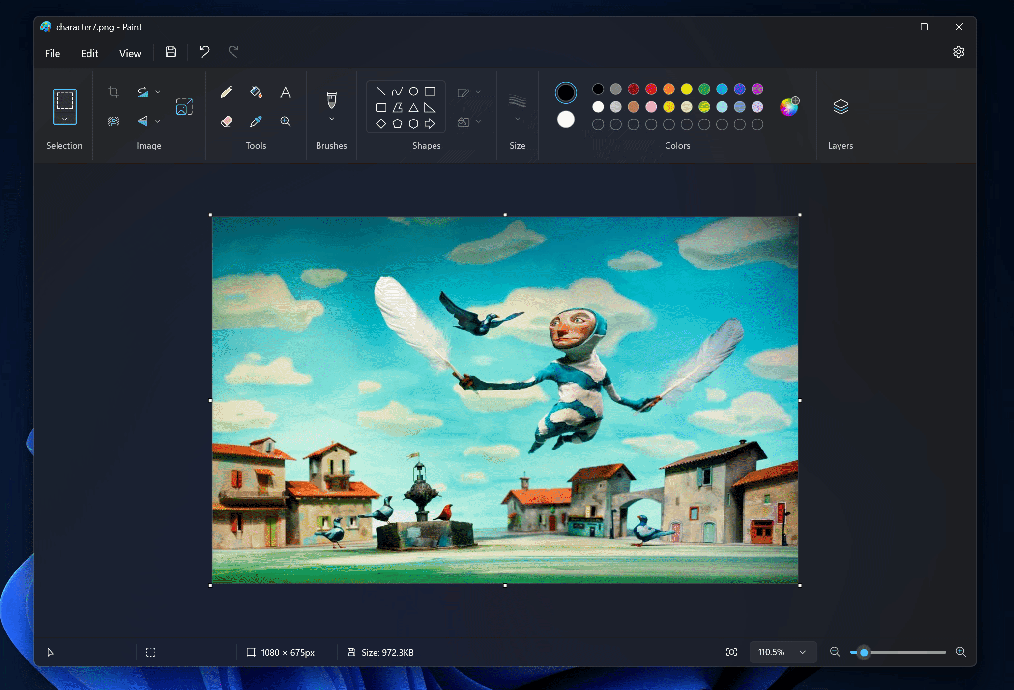 Microsoft Paint现已支持图层功能，类似于Photoshop，支持透明度