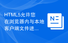 HTML5允许您在浏览器内与本地客户端文件进行交互吗？
