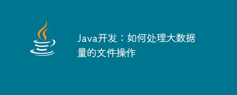 Java开发：如何处理大数据量的文件操作