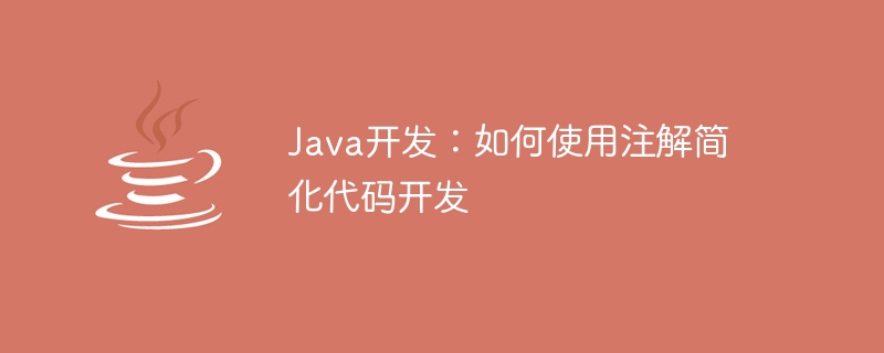 Java 개발: 주석을 사용하여 코드 개발을 단순화하는 방법