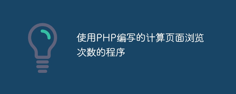 ページビューをカウントするために PHP で書かれたプログラム