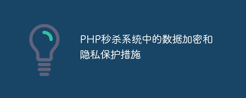 PHP秒殺系統中的資料加密與隱私保護措施