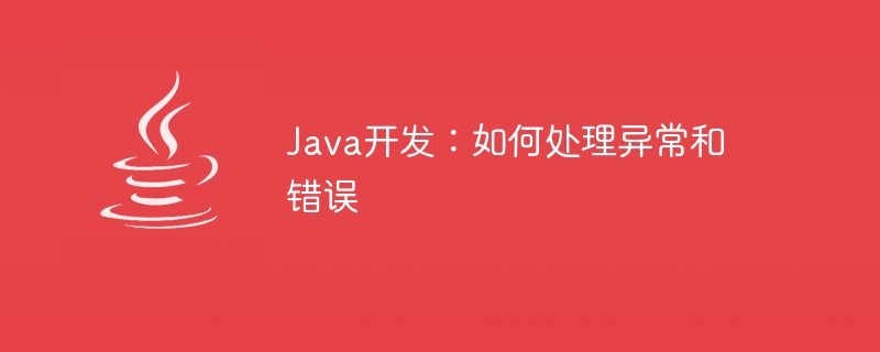 Java 開発: 例外とエラーを処理する方法