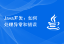 Java开发：如何处理异常和错误