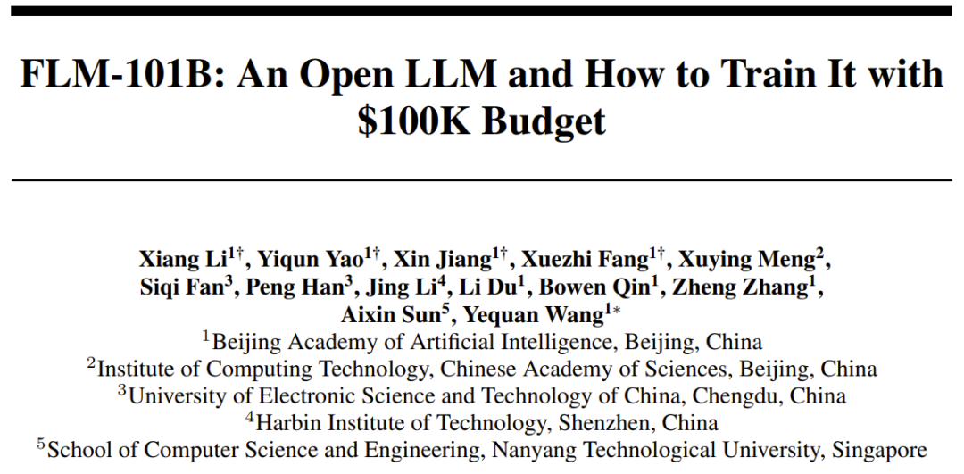 US$100,000 + 26일, 1,000억 개의 매개변수를 갖춘 저비용 LLM이 탄생했습니다.