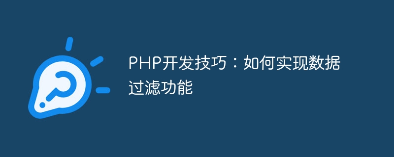 Kemahiran pembangunan PHP: Bagaimana untuk melaksanakan fungsi penapisan data