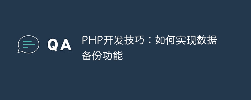 PHP 개발 스킬: 데이터 백업 기능 구현 방법