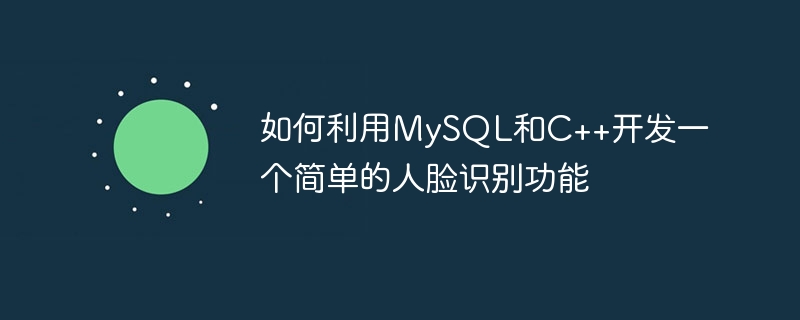 如何利用MySQL和C++開發一個簡單的人臉辨識功能