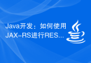 Java开发：如何使用JAX-RS进行RESTful API开发