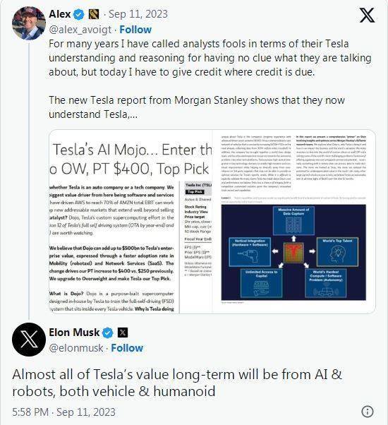 Musk : Presque toute la valeur à long terme de Tesla proviendra de l’IA et des robots