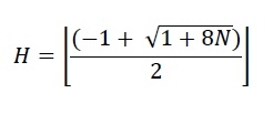 用C/C++编写一个程序，当硬币排列成一个三角形时，求出最大高度