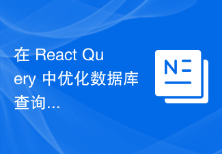 在 React Query 中优化数据库查询的并发性能调优