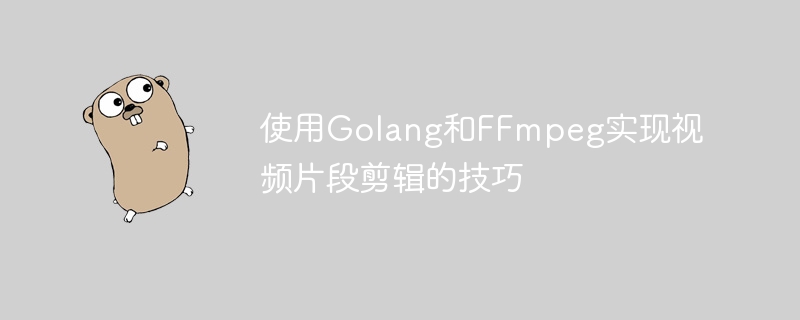 Golang 및 FFmpeg를 사용한 비디오 클립 편집 팁