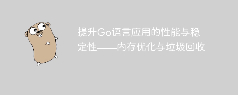 Go 언어 애플리케이션의 성능 및 안정성 향상 - 메모리 최적화 및 가비지 수집