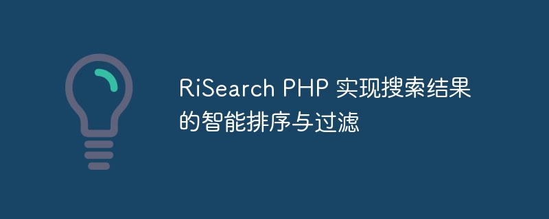 RiSearch PHP 实现搜索结果的智能排序与过滤