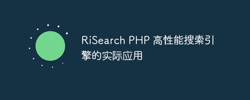 RiSearch PHP 高性能搜索引擎的实际应用
