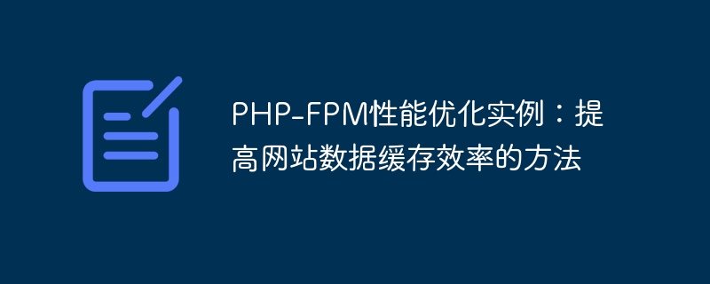 Beispiel für PHP-FPM-Leistungsoptimierung: Methoden zur Verbesserung der Effizienz des Website-Daten-Cachings