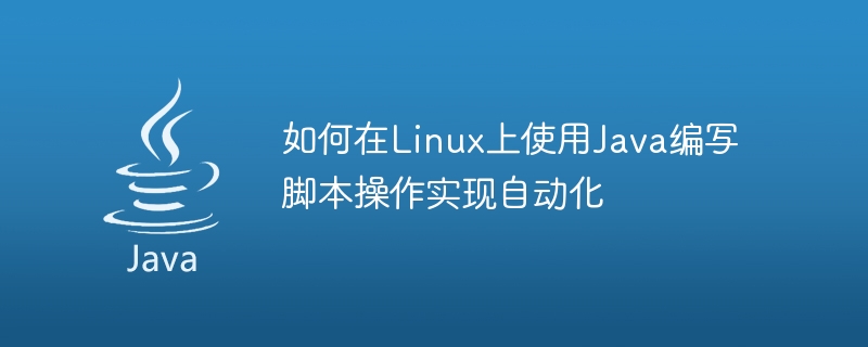 Java를 사용하여 Linux에서 스크립팅 작업을 자동화하는 방법