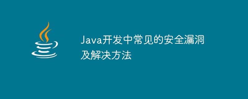 Java 개발의 일반적인 보안 취약점 및 솔루션