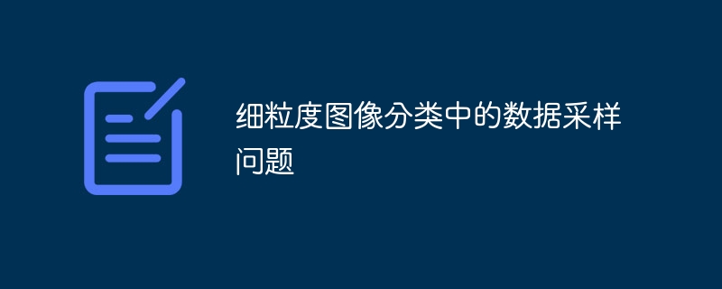 세밀한 이미지 분류의 데이터 샘플링 문제