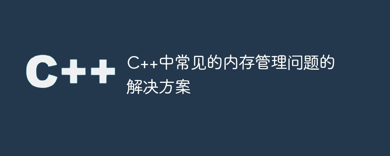 C++中常見的記憶體管理問題的解決方案