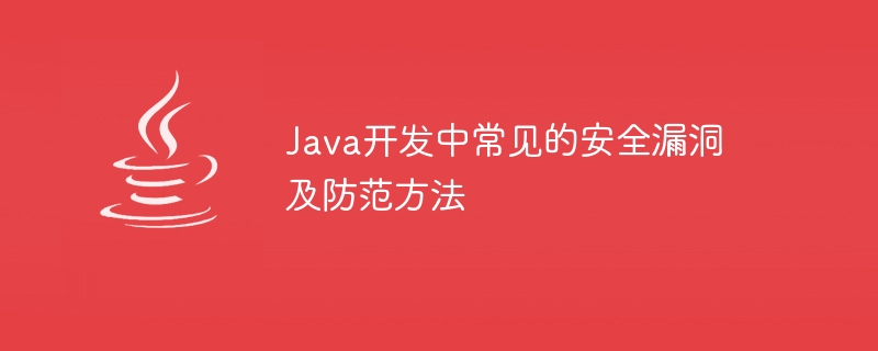 Java开发中常见的安全漏洞及防范方法