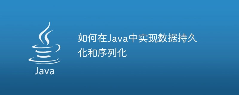 如何在Java中實現資料持久化和序列化