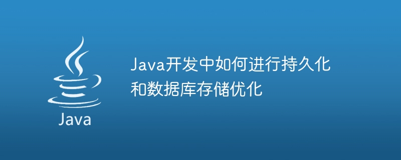 Java開發中如何進行持久化與資料庫儲存最佳化