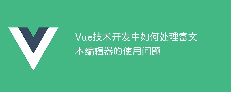 Vue テクノロジー開発におけるリッチ テキスト エディターの使用に対処する方法