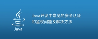 Common security authentication and authentication issues and solutions in Java development